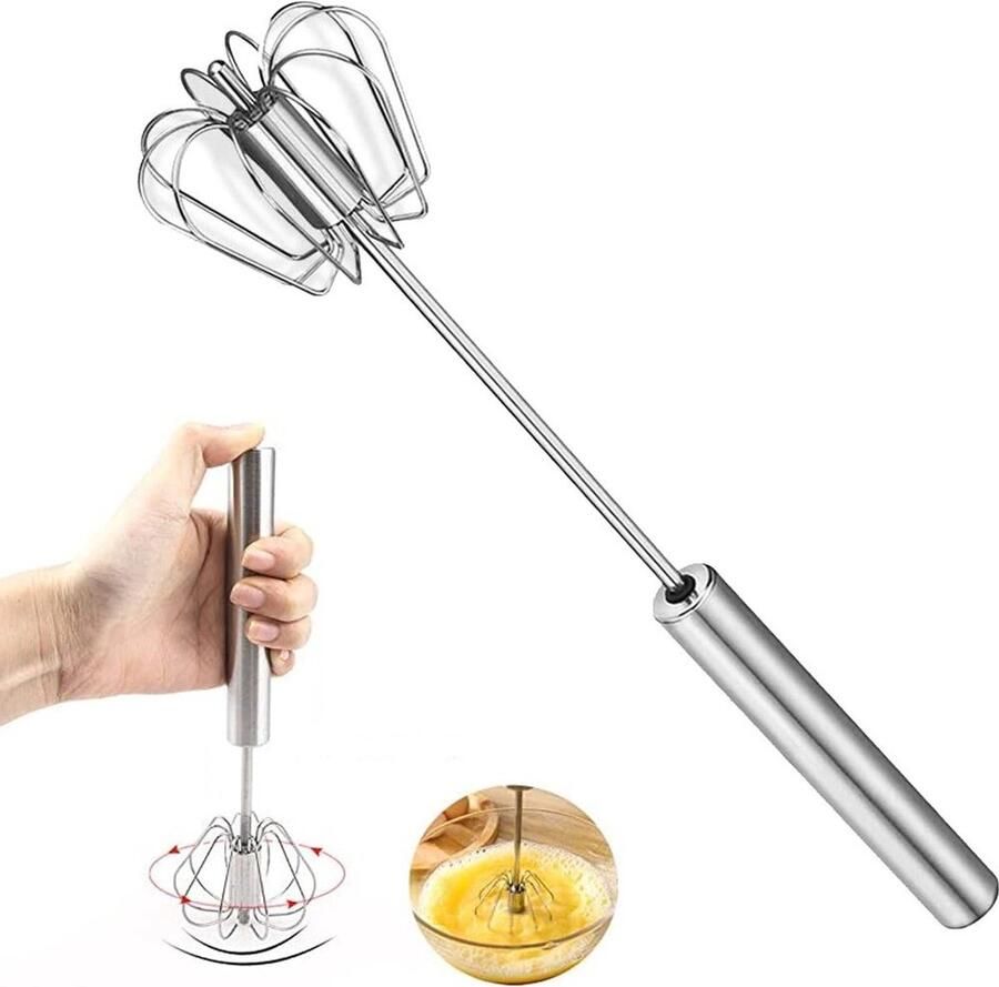 Eierklopper – Halfautomatische handmixer van roestvrij staal