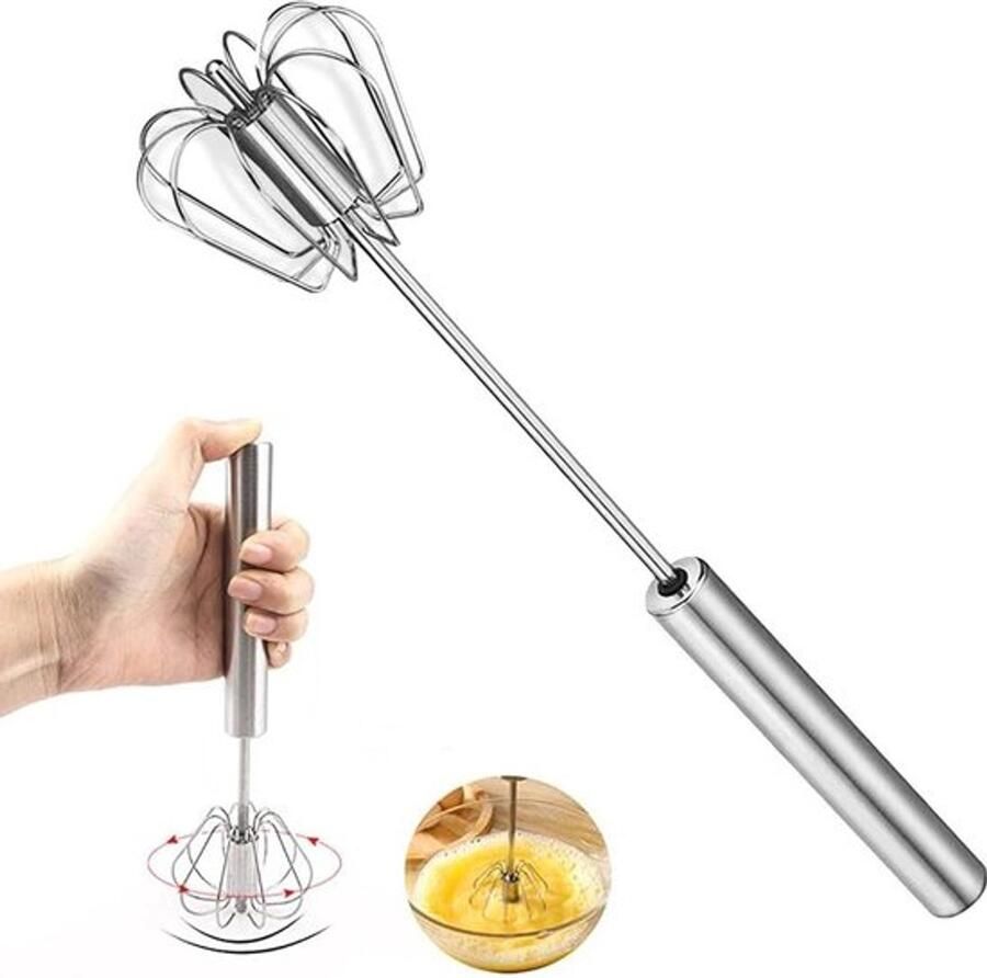 Eierklopper – Halfautomatische handmixer van roestvrij staal