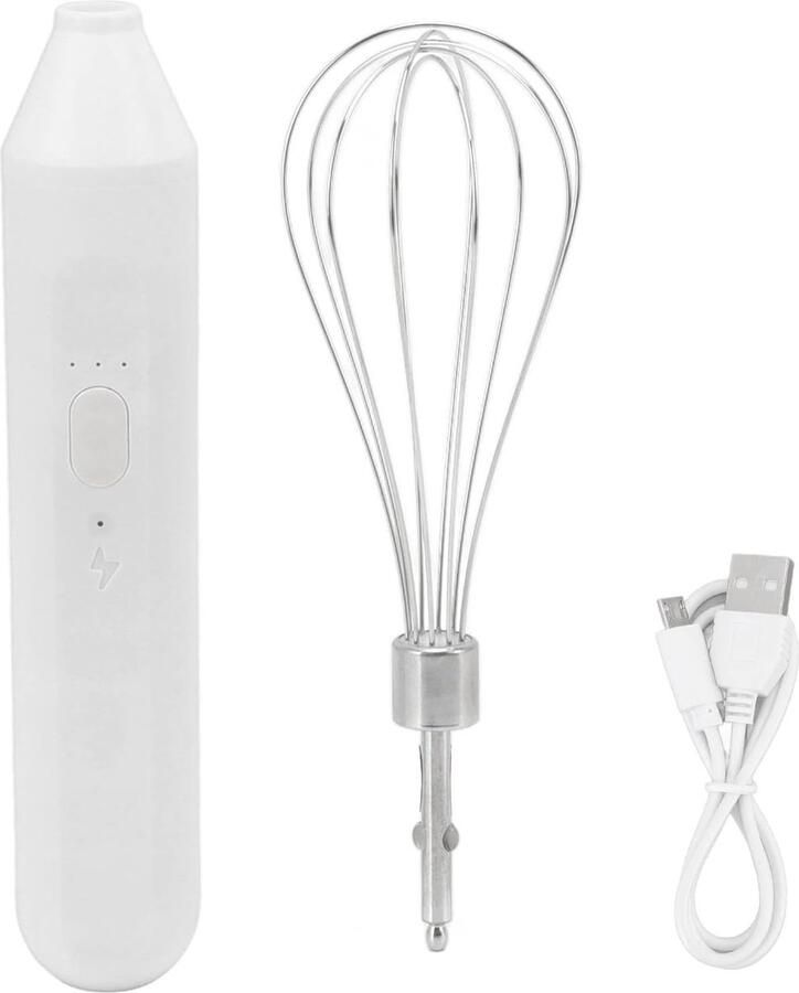 Eierklopper Handheld USB-oplaadmelkopschuimer Draadloze drankmixer (Wit)