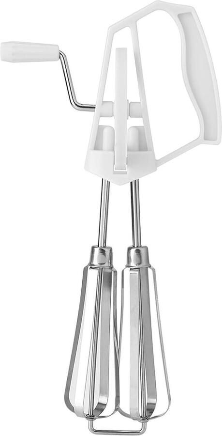 Eierklopper Handmatig Keukenmixer Klopset Beslag Maken Automatische Rotatie 26 x 12 cm Wit