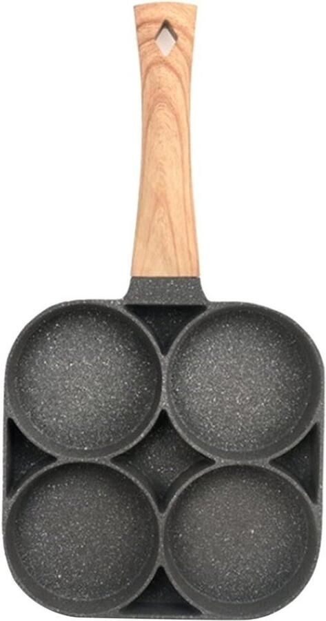Eierkoekenpan 4 Kopjes Gebakken Eierpan Ontbijt Maken Antiaanbaklaag 18.7 cm Matzwart