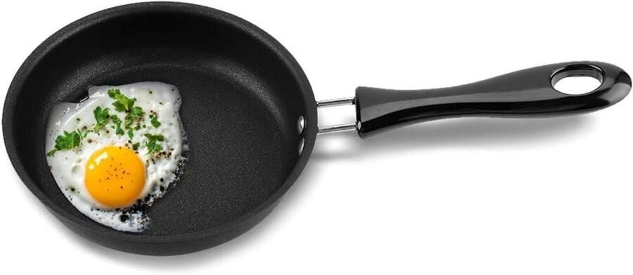 Eierkoekenpan Mini Kleine Koekenpan Ontbijt Maken Pure IJzeren Pan 12CM Diameter Zwart