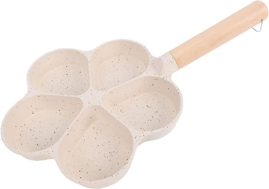 Eierkoekenpan Omeletpan Pannenkoekenpan Ontbijt Maken Vijf Secties Bloemvormig 22 cm Zwart