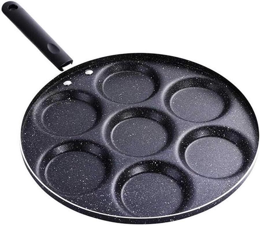Eierkoekenpan Pannenkoekenpan Crêpepan Ontbijt Bakken Antikleefmarmeren Coating 30 cm Diameter Zwart
