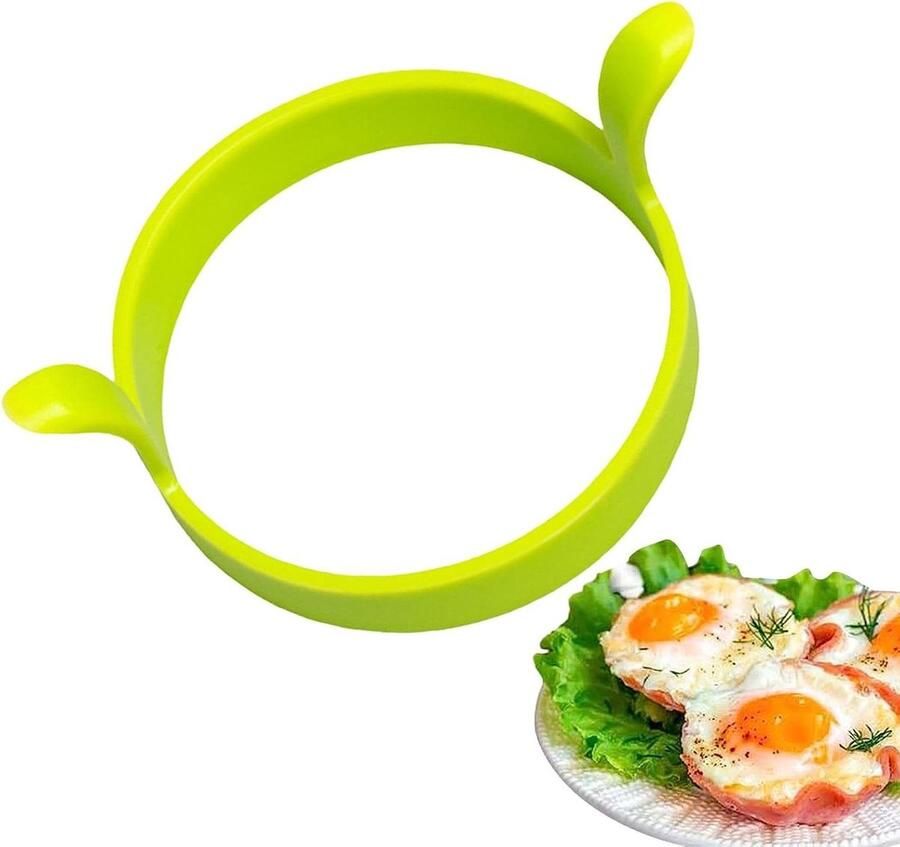 Eierkoekjes Maker Omelet Ring Ontbijt Bereiden Hittebestendig Siliconen 12 x 8 x 6 cm Groen