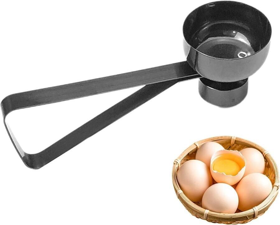 Eierkoekjes Opzetstuk Koekjes Gereedschap Eieren Openen Spiegelgepolijst Oppervlak 11 Centimeter Zwart