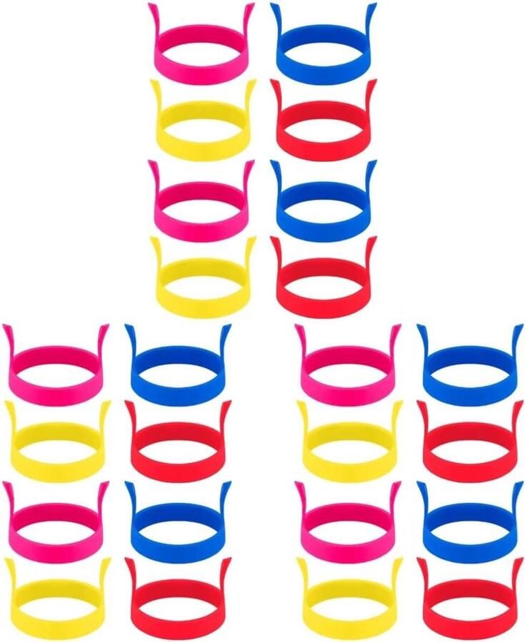Eierkoekjes Ringen Omelet Molds Ontbijt Maken Non-stick Silicone 8 stuks Gekleurd