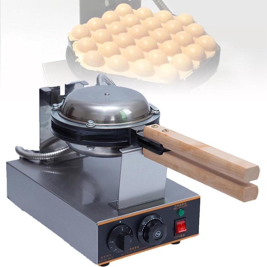 Eierkoekmachine Wafelijzer Desserts Maken 180 Graden Draaibaar 1400 Watt Zilver