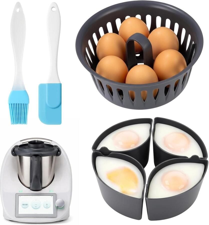 Eierkoker 2-in-1 BPA-vrij siliconen Voor 4 eieren en 6 eierschalen Makkelijk poached eieren bereiden ShopVlot