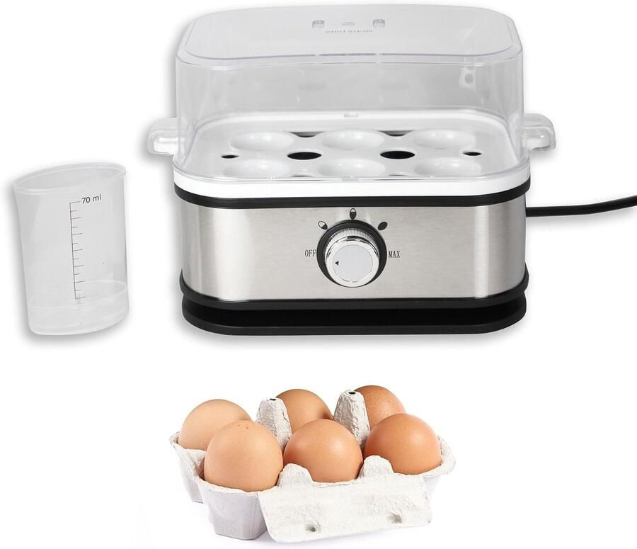 Eierkoker 210W RVS 3 kookinstellingen Perfecte eieren in een handomdraai ShopVlot