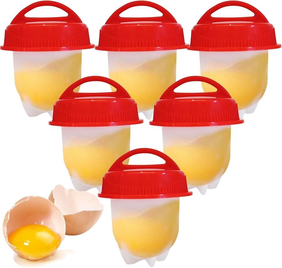 Eierkoker 6 Stuks Ierkookbekers Van Siliconen Eipocheerder Gepocheerd Ei Egg Poacher Hittebestendige Koker Snel Koken Keukengereedschap Geschikt Voor Hard En Middelhard Gekookte Eieren