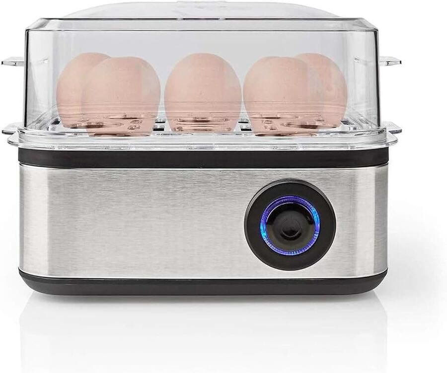 Eierkoker 8 Eieren Maatbeker Aluminium Zwart