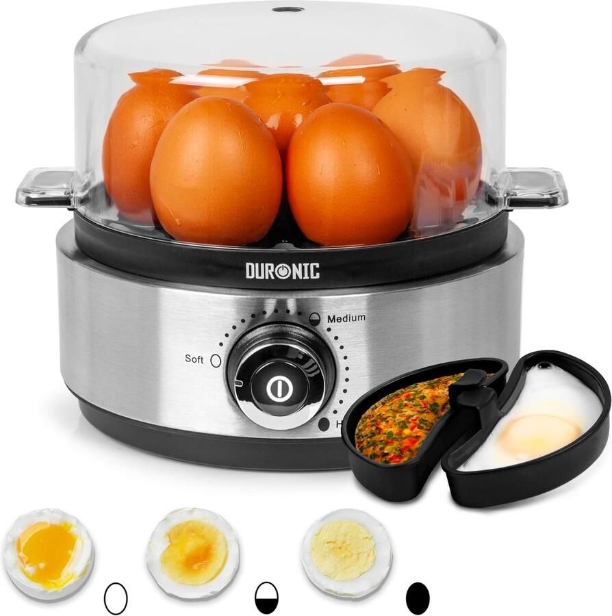 Vellaro Eierkoker Zwart 20 5 x 14 5 x 18 cm 400W Met Timer en Thermostaat Voor 1 tot 7 Eieren