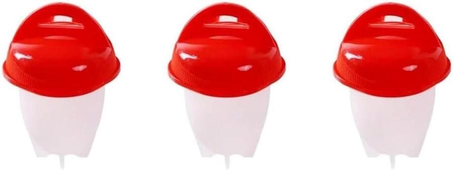 Eierkoker Cups Eier Maken Ontbijt Koken Anti-aanbaklaag 3 Stuks Rood