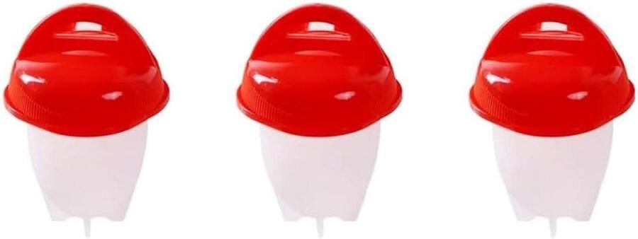 Eierkoker Cups Eistropers Set Ontbijt Maken Anti-aanbaklaag 3 Stuks Rood