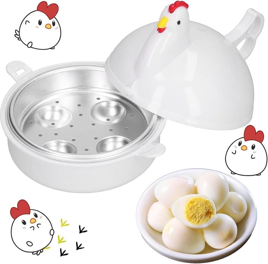 Eierkoker Ei stomer Magnetron Eierkoker Eierkokers Eierkoker Big Boiley Magnetronkoker Snelle Eierkoker 12.3x14x13 cm 4 Eieren Perfect voor Feestdecoratie Kerstcadeau -Kerstversiering