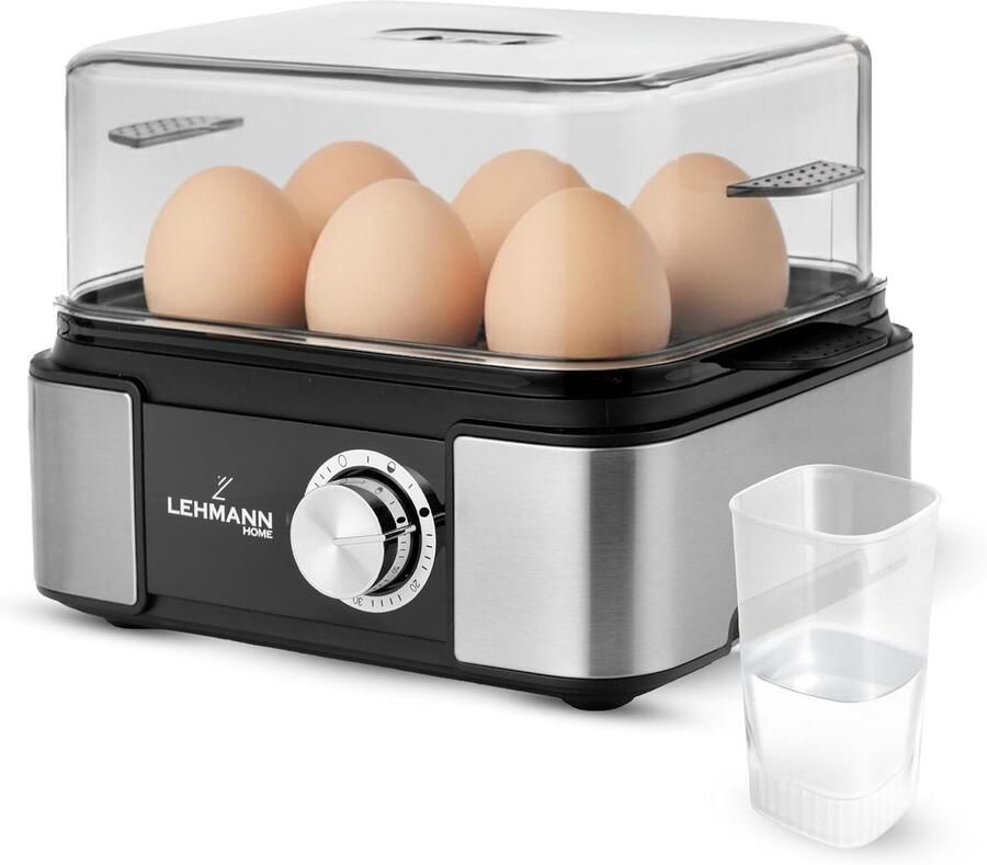 Eierkoker Eierapparaat Perfecte Eieren Koken 5 Kookprogramma's 6 Eieren Zwart