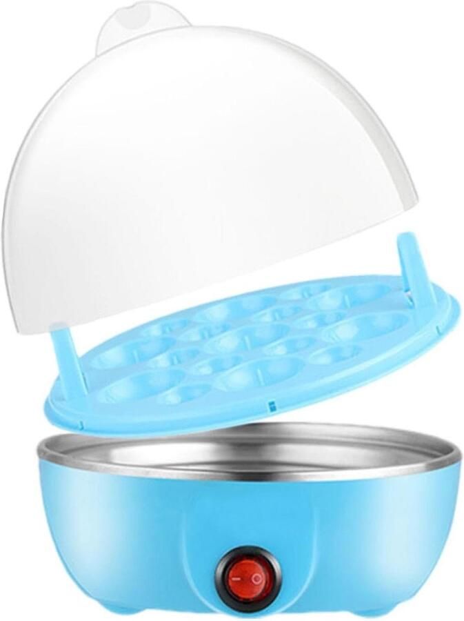 Eierkoker Eierketel machine Ontbijt Bereiden Automatische Uitschakeling 7 Eieren Blauw