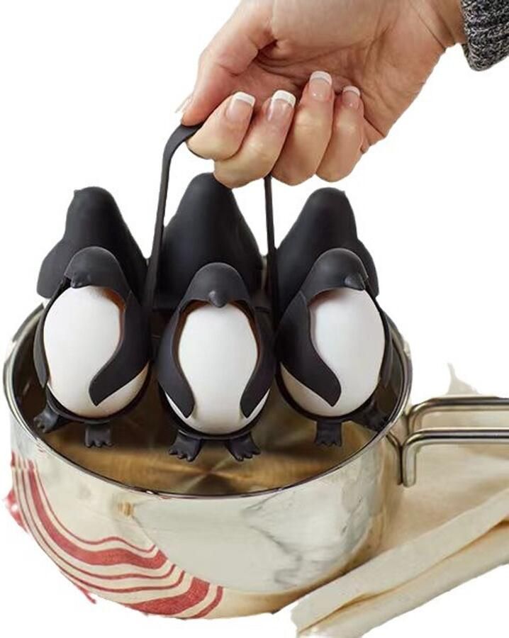 Eierkoker eieropslag combinatie eierhouder drie-in-één container voor het koken bewaren en vasthouden van eieren kan zachtgekookte eieren of hardgekookte eieren maken kan 6 eieren bevatten handig voor koken en koelen