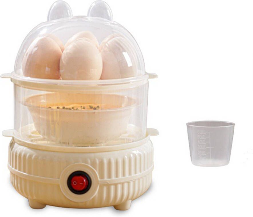 Eierkoker Electrisch 12-14 Eieren Eierkoker RVS Auto-timer met Droogkookbeveiliging Elektrische Eierkoker Koken Pocheren Roerei & Omelet Vaatwasbestendig Geschikt voor Stoomkom