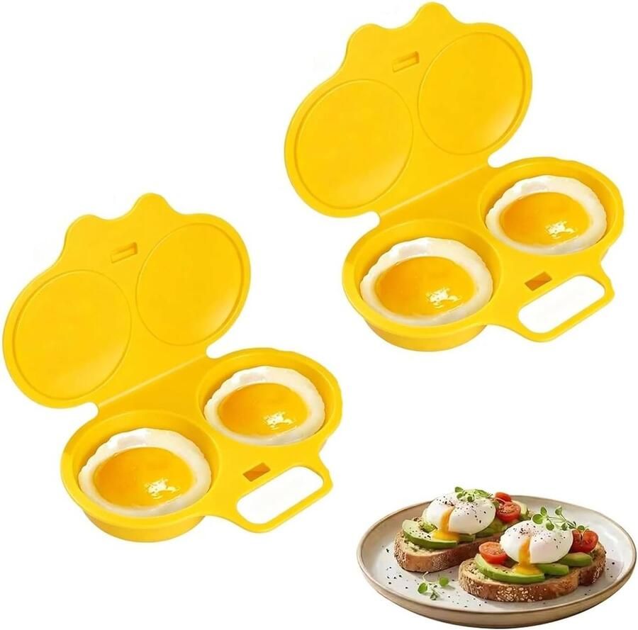 Eierkoker electrisch eierkoker magnetron eierkoker 2 eieren eierkoker magnetron eierkoker voor magnetron magnetroneierkoker magnetron eier koker Eierstoompan 2 stuks eipocheerders- keukengereedschap