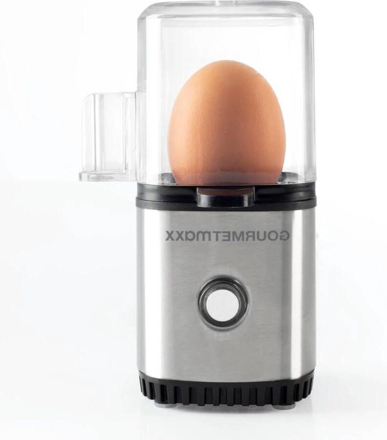 Eierkoker elektrisch energiebesparend voor 1 ei ontbijteieren perfect koken maatbeker en eierprikker compact design BPA-vrij roestvrij staal - Foto 2