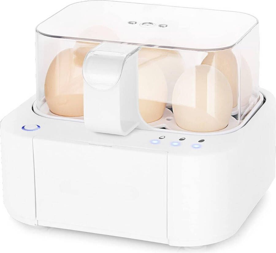 Eierkoker 6 eieren met selecteerbare hardheid Van roestvrij staal Incl. eierlepel met eierpons Vaatwasmachinebestendig 400 Watt Linsar HTML Content Eierkoker - Foto 7