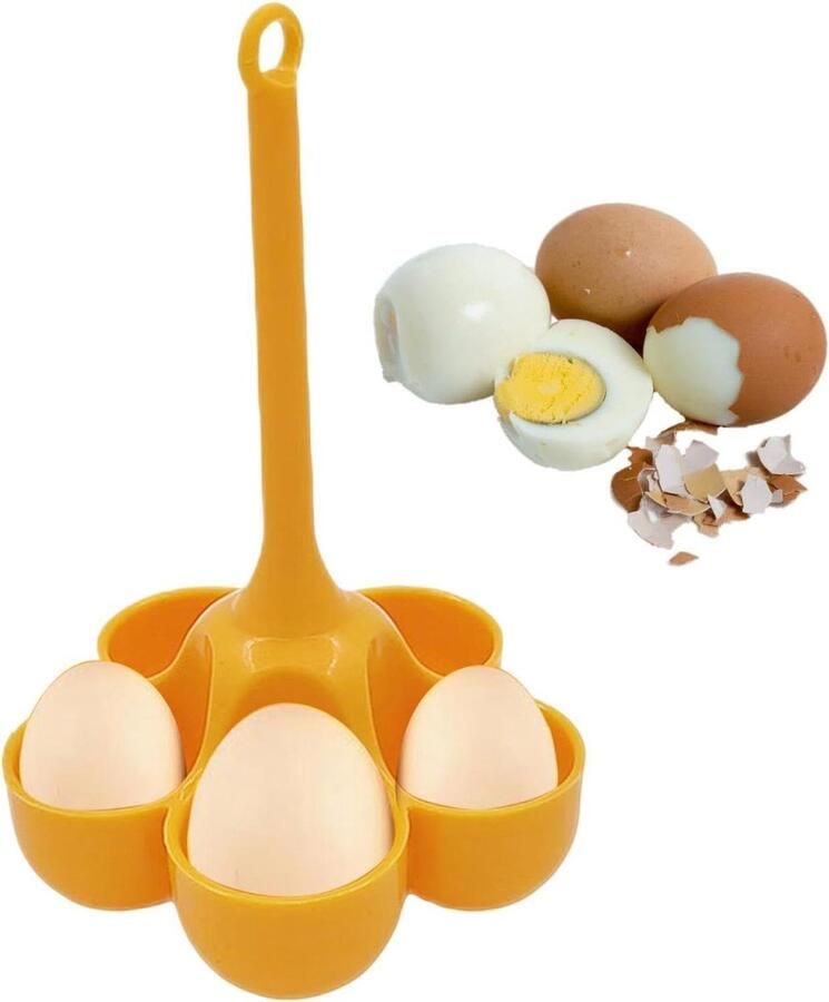 Eierkoker Houder Silicone Houder Eieren Stomen Hittebestendig Materiaal 5 Eieren Bruin