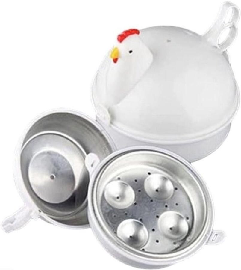 Magnetron Eierkoker Stoomboiler Eieren Snel Eieren Koken Voedselveilige Plastic 15 x 15 x 15 cm Wit