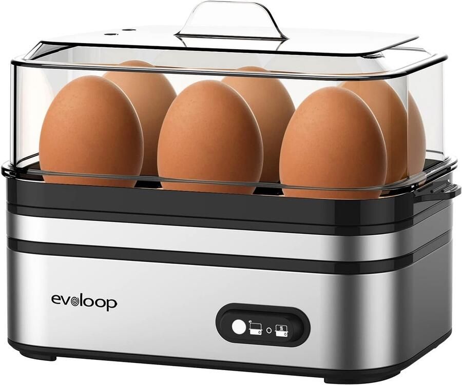 Eierkoker Keukenmachine Ontbijt Bereiden Roestvrij Staal 6 Eieren Wit