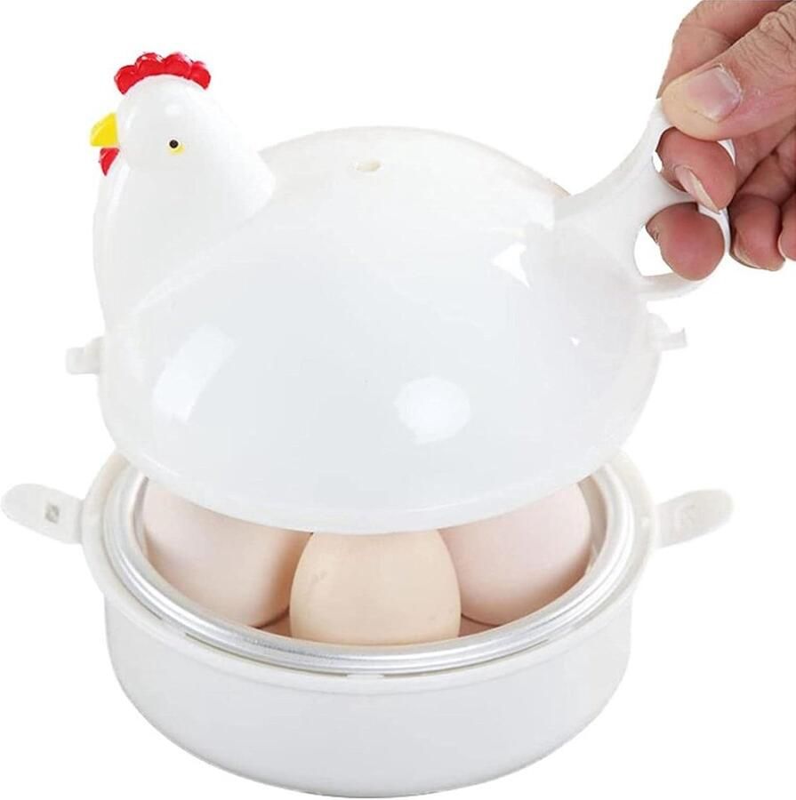 Eierkoker Kippenvorm Magnetron Eierkoker Eieren Koken Compact Ontwerp 12 x 9 cm Meerkleurig