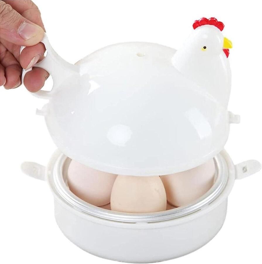 Eierkoker Kippenvorm Magnetron Eierkoker Eieren Koken Compact Ontwerp 4 Eieren Meerkleurig