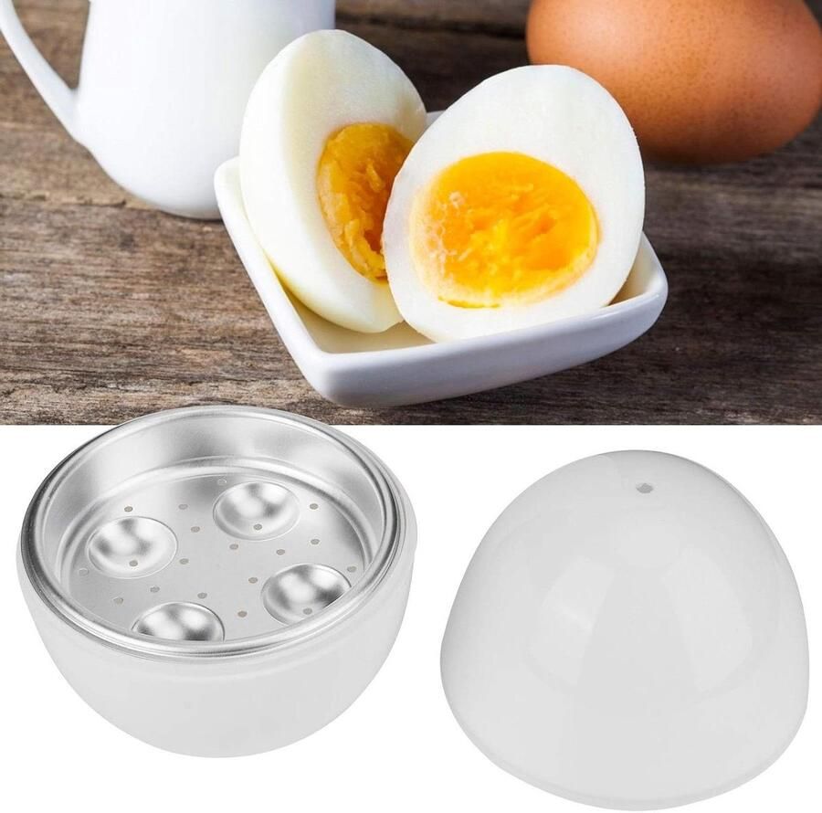 Eierkoker Kookgerei Keuken Eieren Koken Magnetron Geschikt 4 Eieren Roestvrij staal