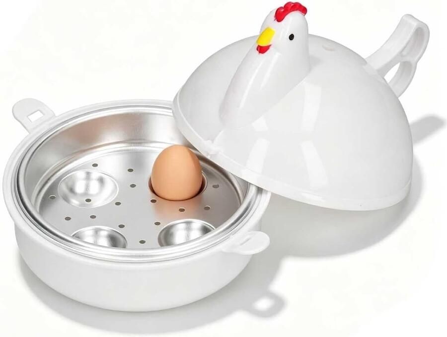 Eierkoker Kunststof Magnetron geschikt Voor 4 eieren Voor Thuis Keuken