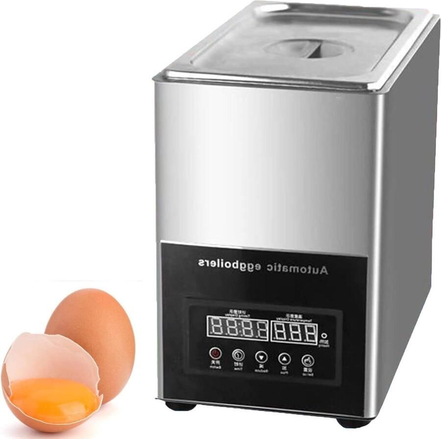 Eierkoker Machine Grote Capaciteit Snelle Eieren Koken Intelligente Temperatuurregeling 9 Liter Zilver