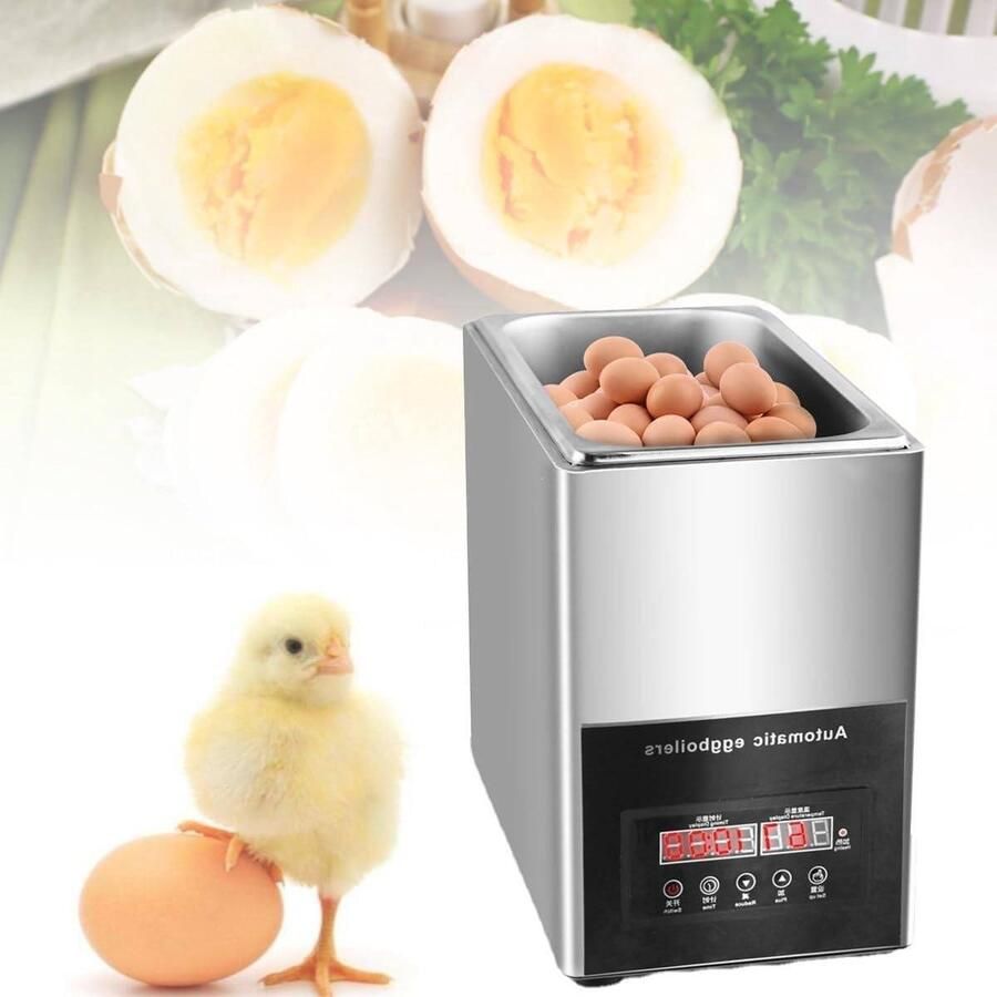 Eierkoker machine Perfecte eieren koken Intelligent temperatuurregelsysteem 9 liter Zilver