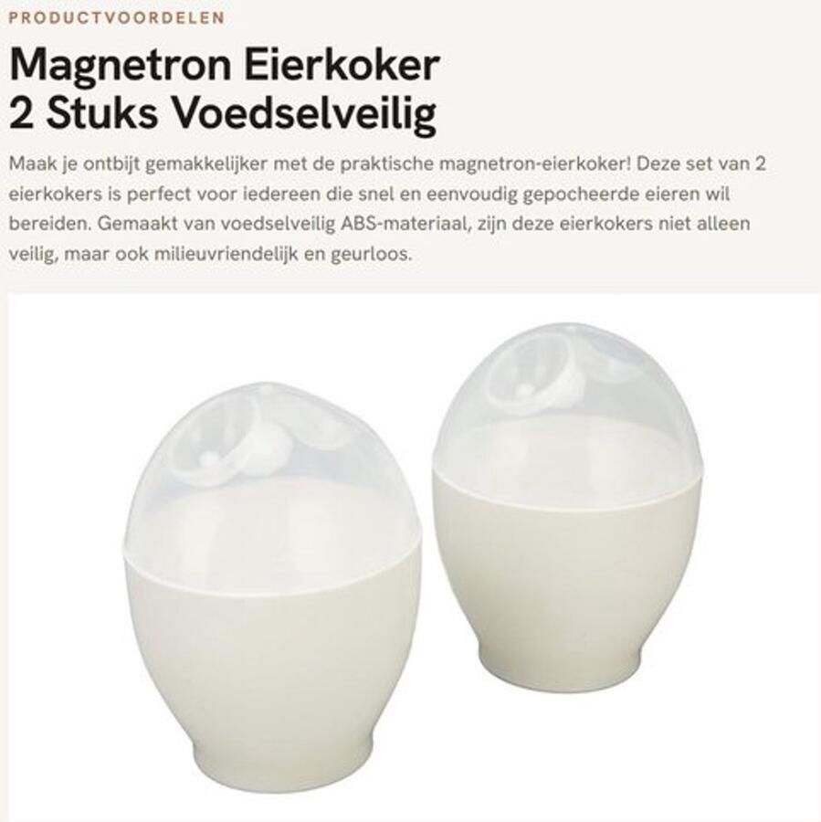 Eierkoker Magnetron 2 Stuks Voedselveilig ABS Antiaanbaklaag Eieren Koken 9 2 cm Hoogte Gezond en Veilig Ei Kooker