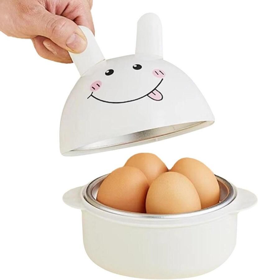 Eierkoker Magnetron Compact Keukenapparaat Snelle Eieren Koken Anti-kraak Ontwerp 16 x 14 cm Afgebeeld