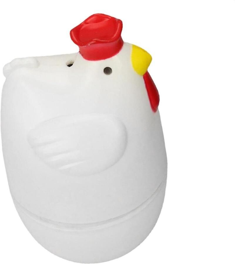 Eierkoker Magnetron Ei Maker Ontbijt Koken Kippenvorm Design 1 Eier Capaciteit Wit