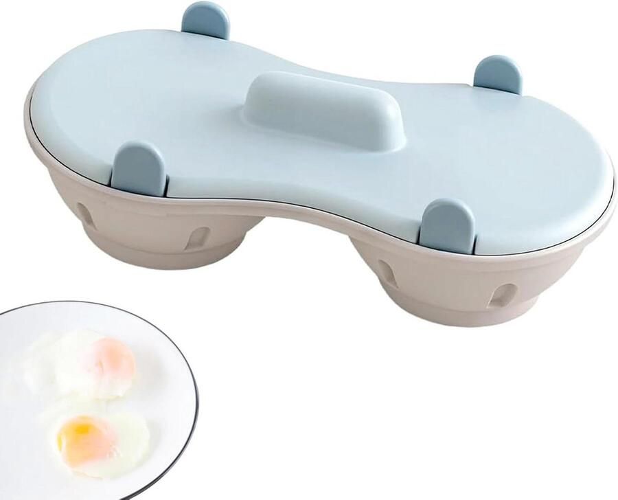 Eierkoker Magnetron Stoomkoker Eieren Snel Eieren Koken Hittebestendig Ontwerp Voor 2 Eieren Blauw