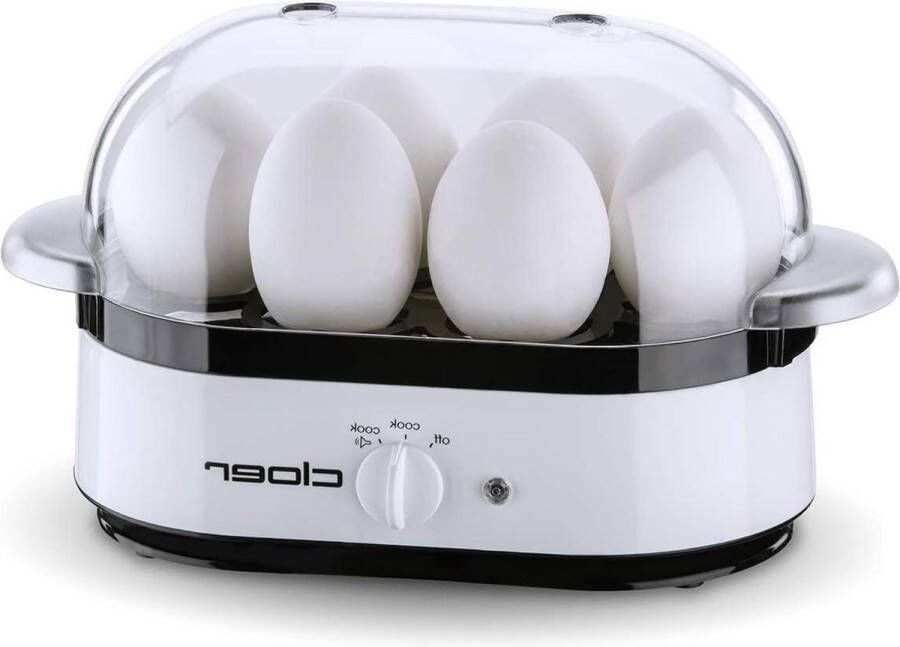 Eierkoker met akoestisch signaal voor 1-6 eieren Maatbeker met eierprikker 350 W wit