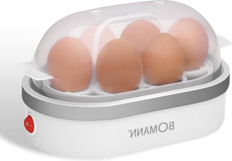 Eierkoker Bomann voor maximaal 6 eieren anti-aanbaklaag zoemer elektrisch eierhouder messenbeker met eierprikker EK 5022 CB Eierkoker