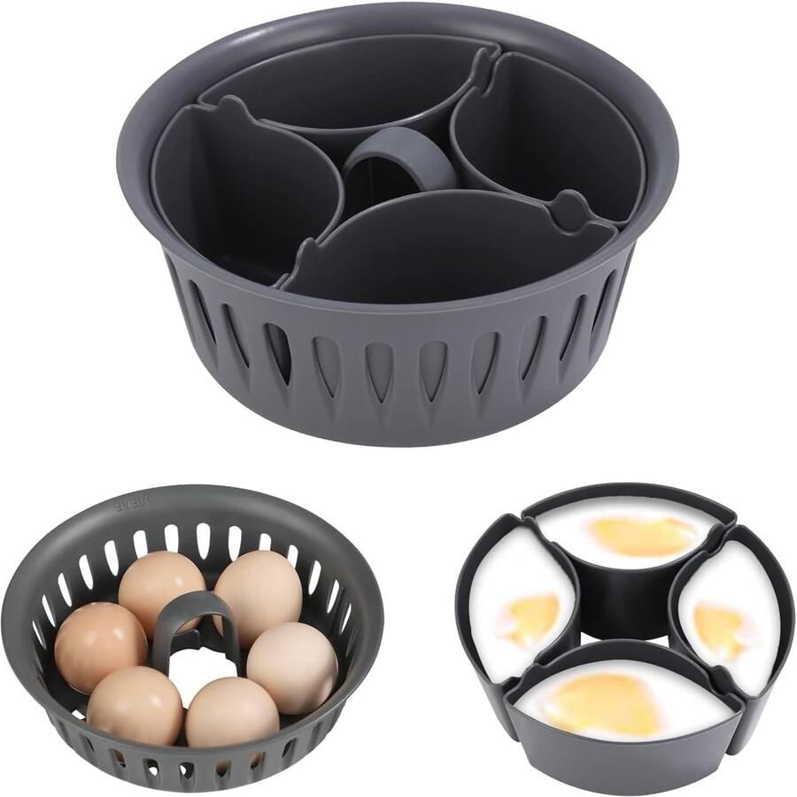 Multifunctionele Eierkoker Geschikt voor Thermomix Geschikt voor 4 tot 6 Eieren Compatibel met TM6 TM5 TM31 & TM7 Hardkookvorm en Eierhouder Hoogwaardig Keukenaccessoire BPA-vrij