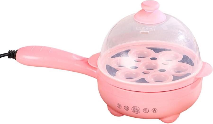 Eierkoker met Timer Stoomoven Ontbijt Maken Multilaags Ontwerp 31 x 21 x 10 cm Roze