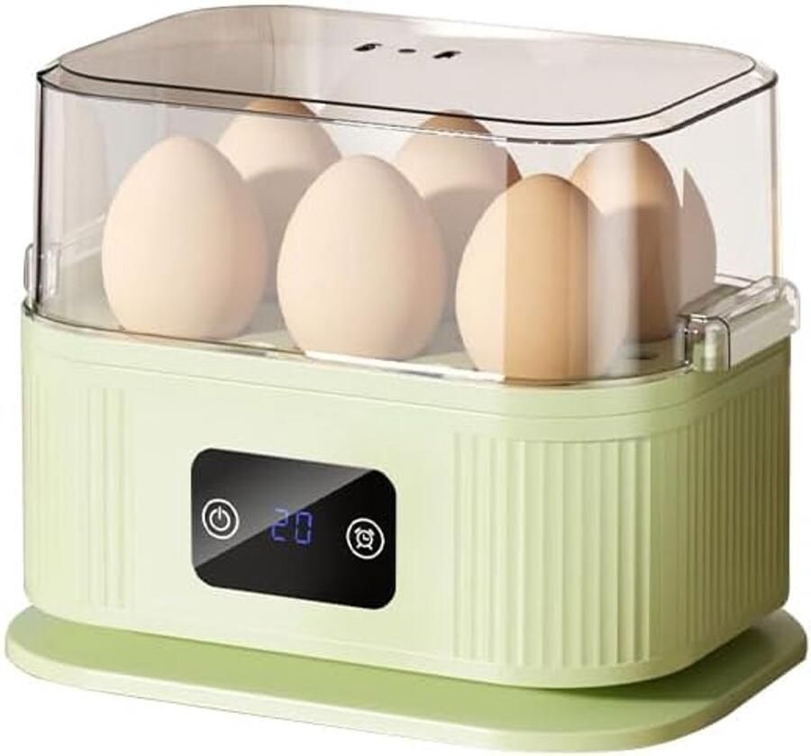 Eierkoker Mini Draagbare Eierkoker Eierstoompan voor Thuisgebruik Snel Elektrisch Koken voor tot 6 Eieren Compact Ontbijt Apparaat voor Dagelijks Gebruik Groene Kleur