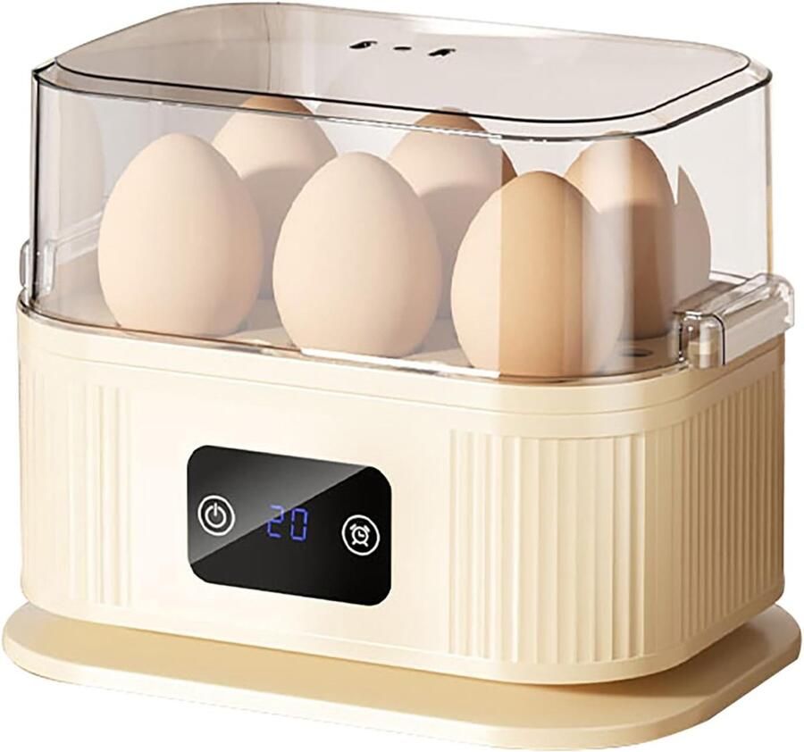Eierkoker Mini Draagbare Eierkoker Eierstoompan voor Thuisgebruik Snel Elektrisch Koken voor tot 6 Eieren Compact Ontbijt Apparaat voor Dagelijks Gebruik Beige Kleur