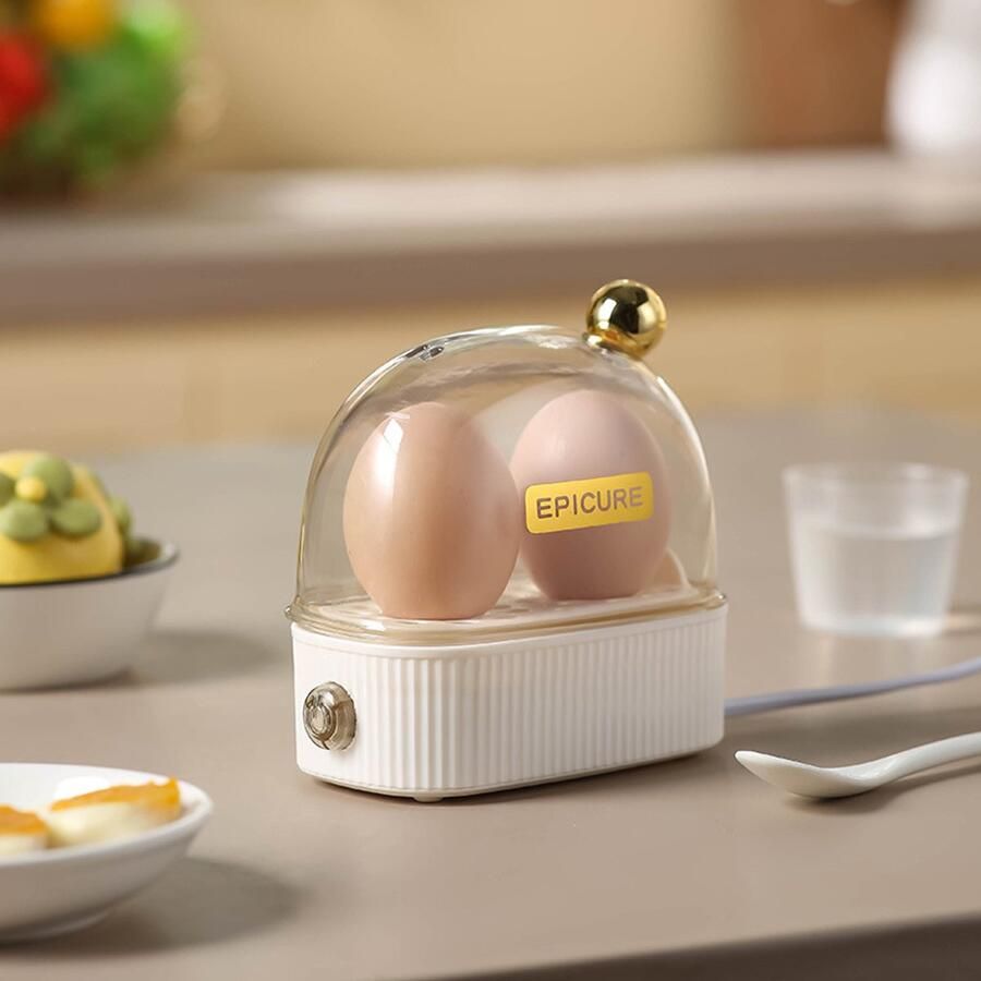 Eierkoker Mini-eierstoomkoker Multifunctionele eierkoker Draagbaar en gemakkelijk op te bergen Geschikt voor gebruik in studentenkamers appartementen of op de camping Beige