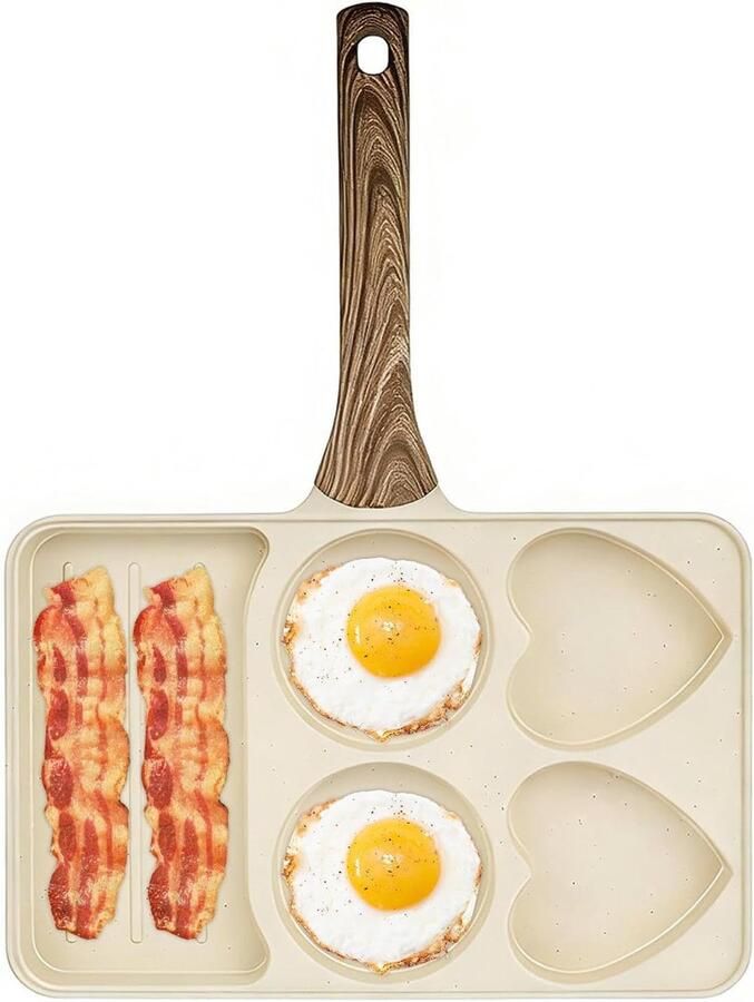 Eierkoker Ontbijtmachine Veelzijdig Koken Antiaanbaklaag 28 x 36 cm Kleur