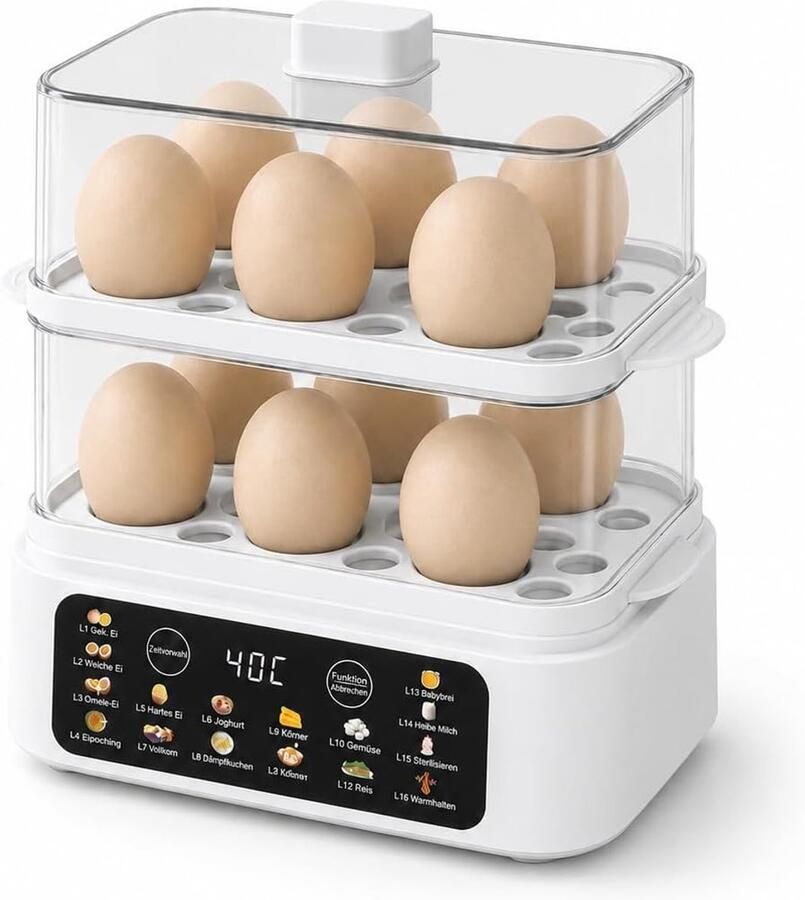 Eierkoker RVS Multifunctionele stoomkoker 12 eieren tegelijk Voor Gezinnen