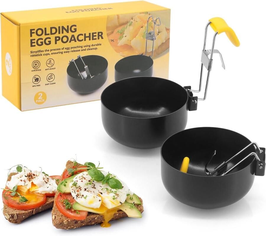Eierkoker RVS Vouwbaar Non-stick coating Perfect voor gepocheerde en gekookte eieren SnelShoppen